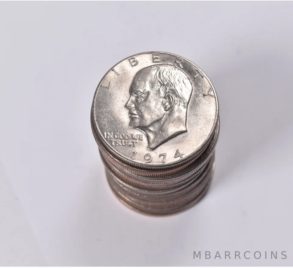 (20) 1974-P BU/Unc Eisenhower Ike Dollar Clad Roll Lot