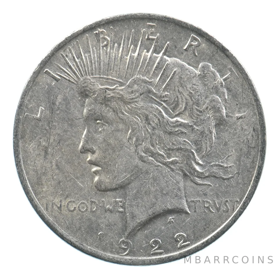 Early - 1922 Peace Silver Dollar - 90% US Coin *409