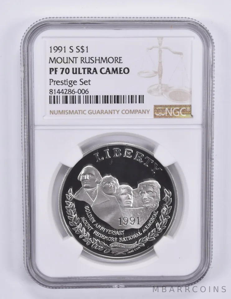 1991-S Mount Rushmore Commemorative Dollar Prestige Set PF70 UCAM NGC