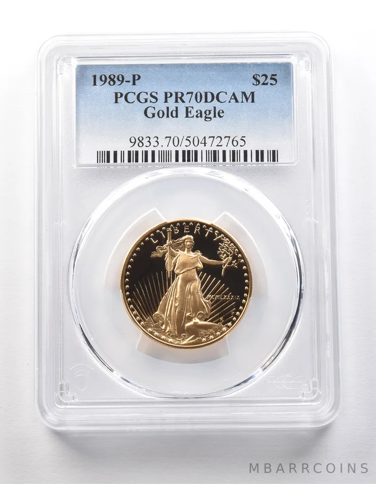 1989-P $25 American Gold Eagle 1/2 Oz Gold PR70 DCAM PCGS