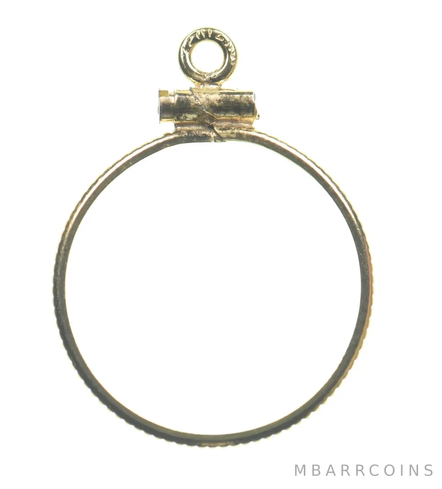 12k 0.6 Gram Gold Filled 15.5mm Coin Bezel Pendant Frame Edge *4897