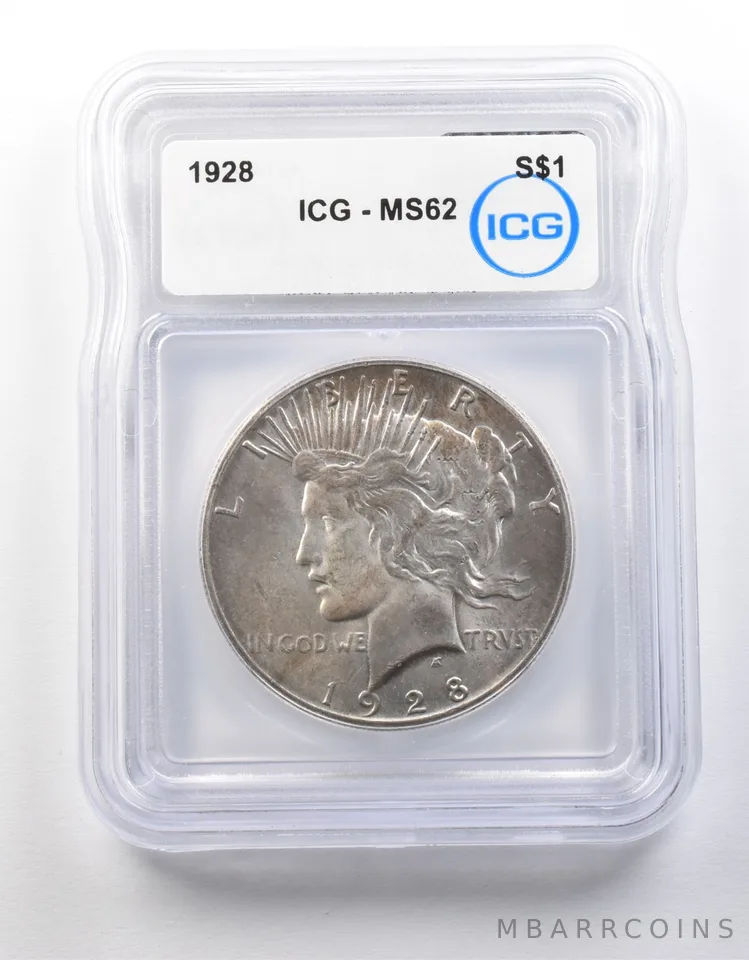 1928 Peace Silver Dollar MS62 ICG *8698