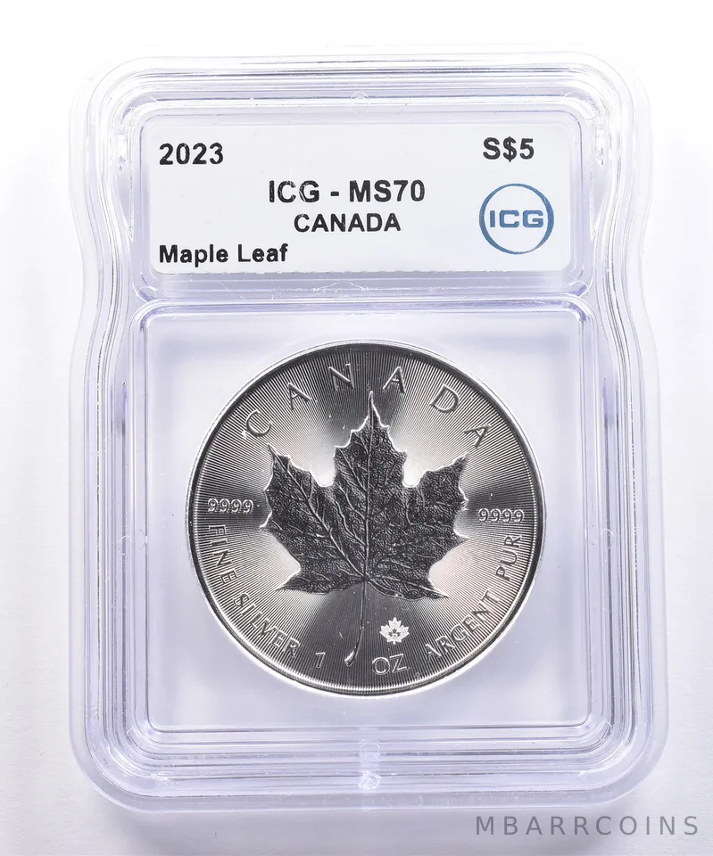 2023 Canada 5 Dollars Silver Maple Leaf MS70 ICG