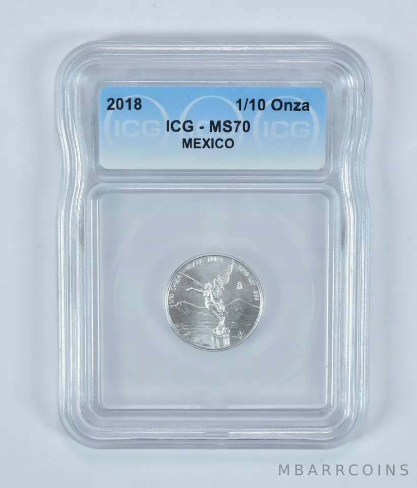 2018 Mexico 1/10 Onza Silver Libertad MS70 ICG