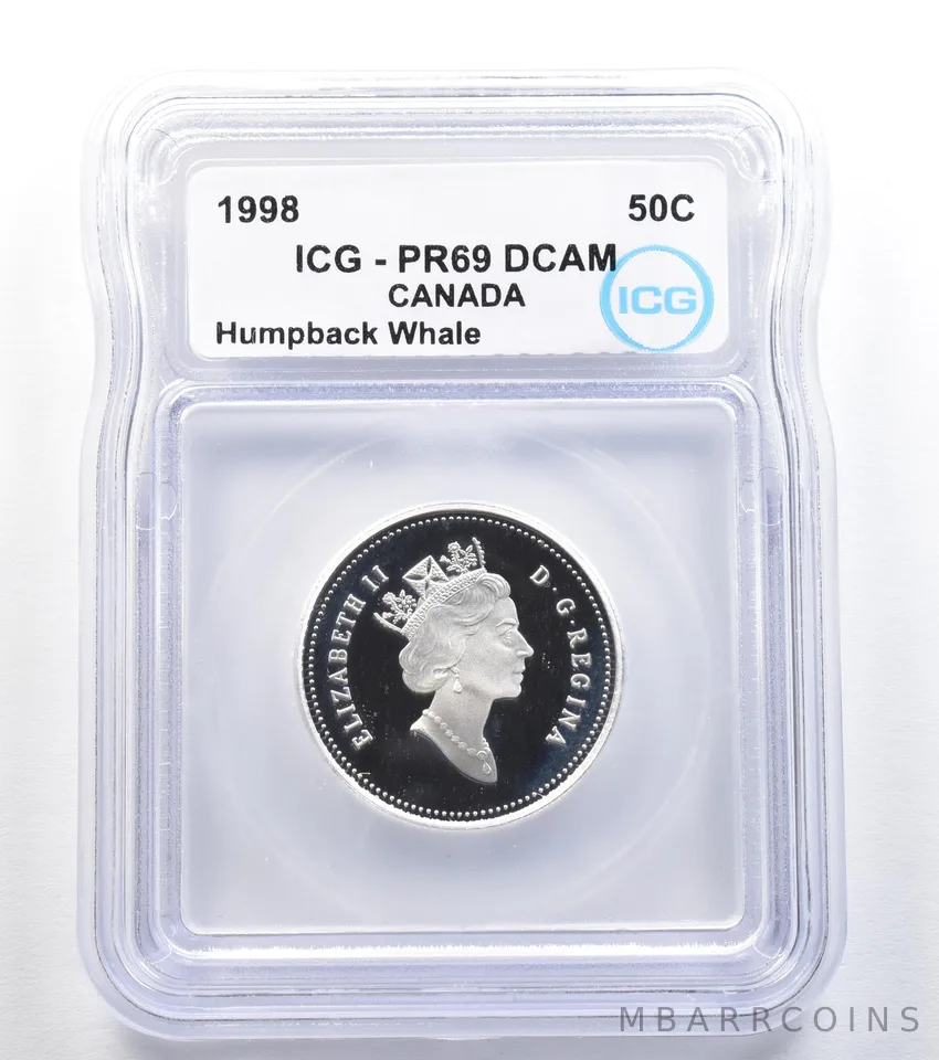 1998 Canada 50 Cents Humpback Whale PR69 DCAM ICG *7915
