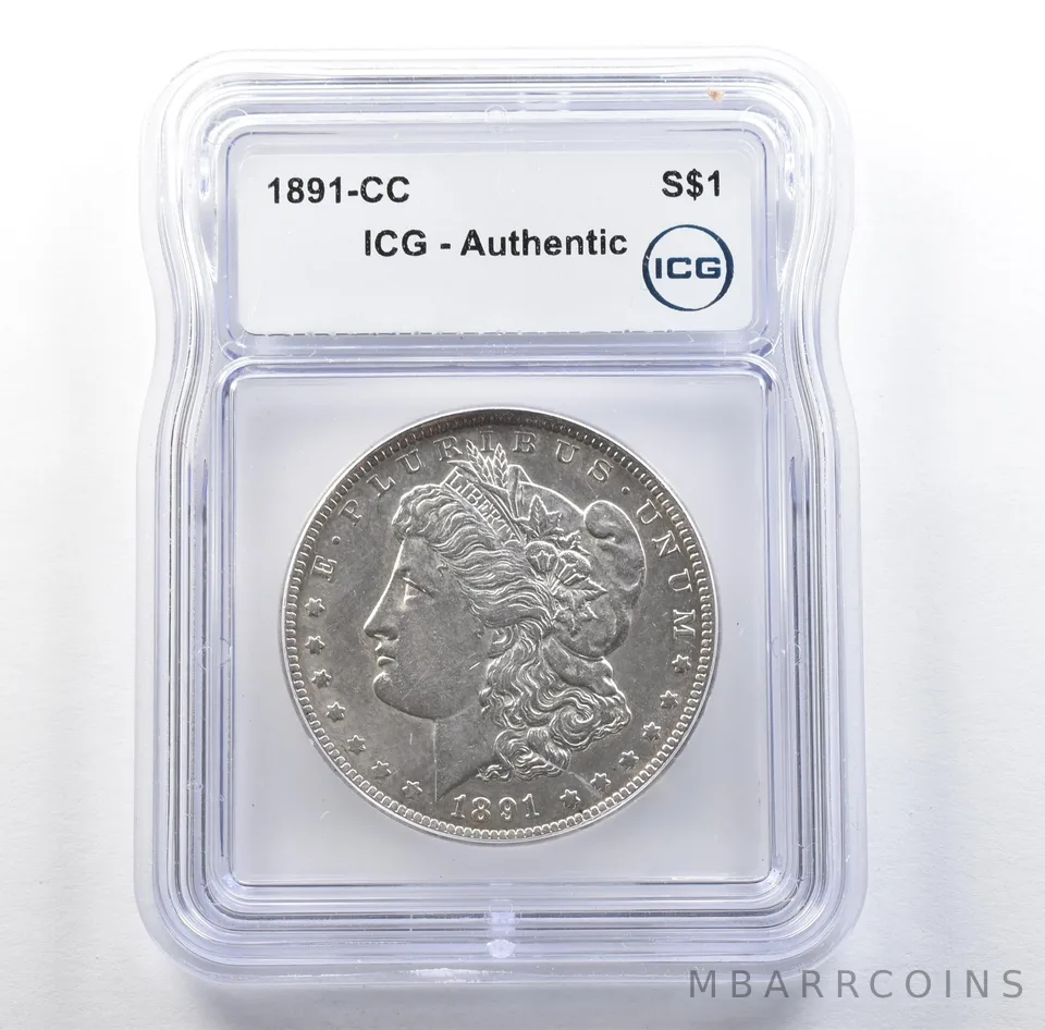 1891-CC Morgan Silver Dollar Authentic ICG *3076