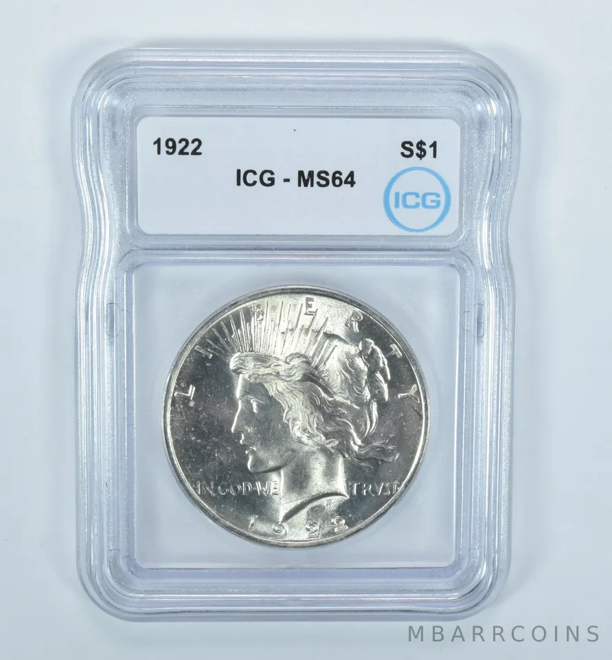 1922 Peace Silver Dollar MS64 ICG