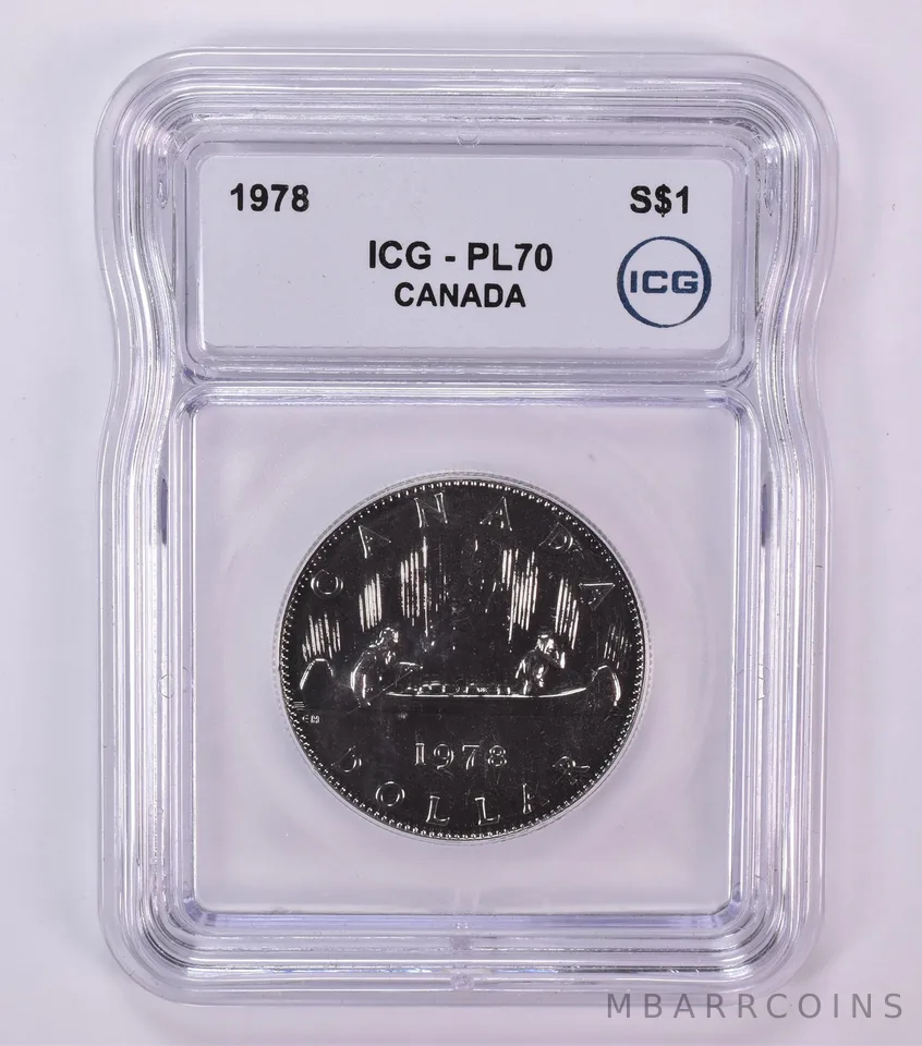 1978 Canada 1 Dollar Silver Voyageurs PL70 ICG
