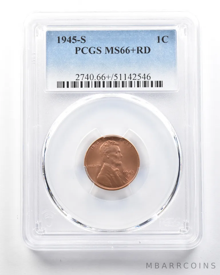 1945-S Lincoln Wheat Cent MS66+ RD PCGS a1808