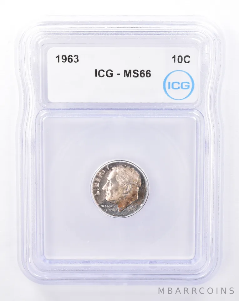 1963 Roosevelt Dime MS66 ICG Beautiful Tone *9390