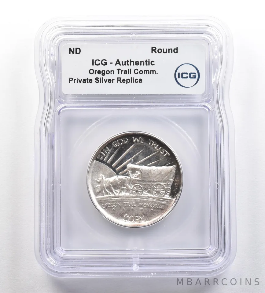 ND Oregon Trail Commemorative Gallery Silver Half Dollar ICG *4248