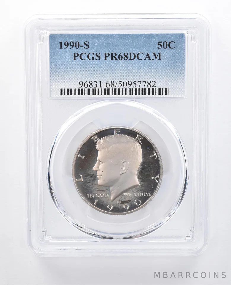 1990-S Kennedy Half Dollar PR68 DCAM PCGS Hazy *8014