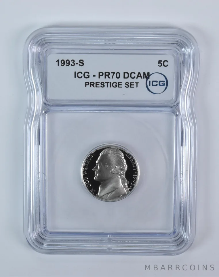 1993-S Jefferson Nickel Prestige Set PR70 DCAM ICG