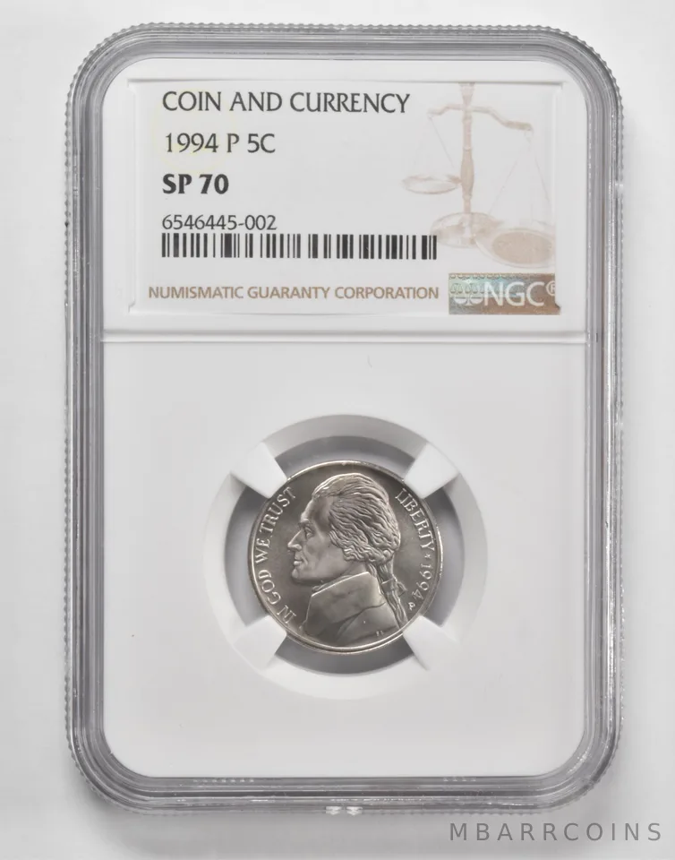 1994-P Jefferson Nickel Specimen! Rare SP70 NGC Matte Finish