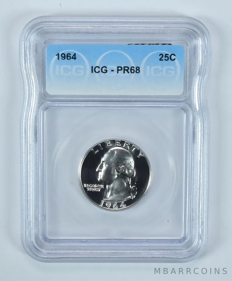 1964 Washington Quarter PR68 ICG