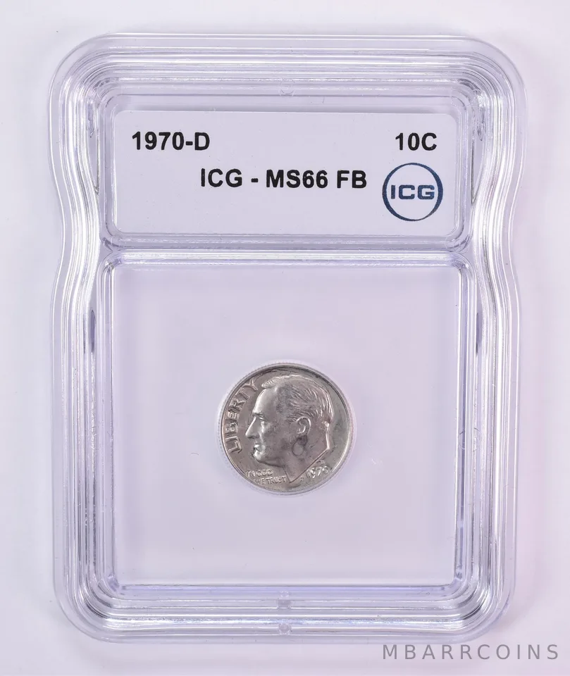 1970-D Roosevelt Dime MS66 FB ICG