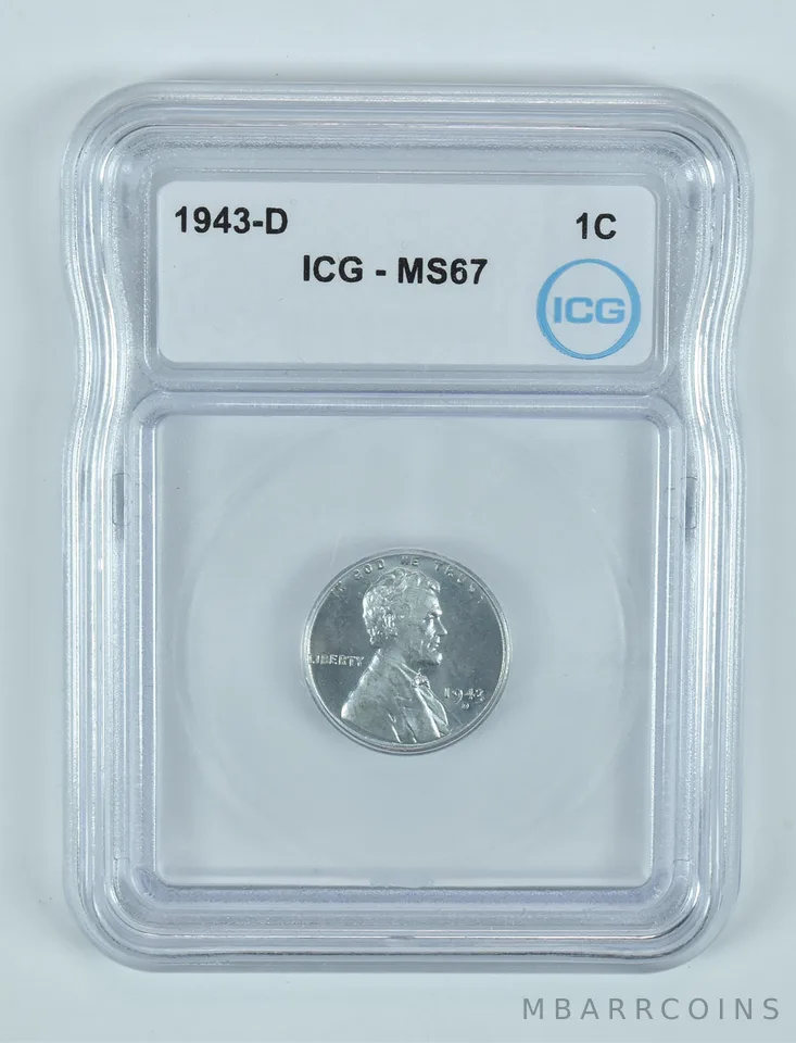 1943-D Lincoln Wheat Cent MS67 ICG