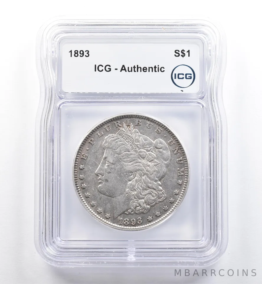 1893 Morgan Silver Dollar Authentic ICG *6426