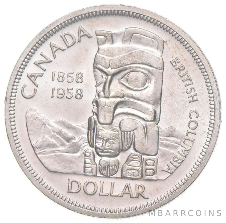 1958 Canada 80% Silver Canadian Silver Dollar