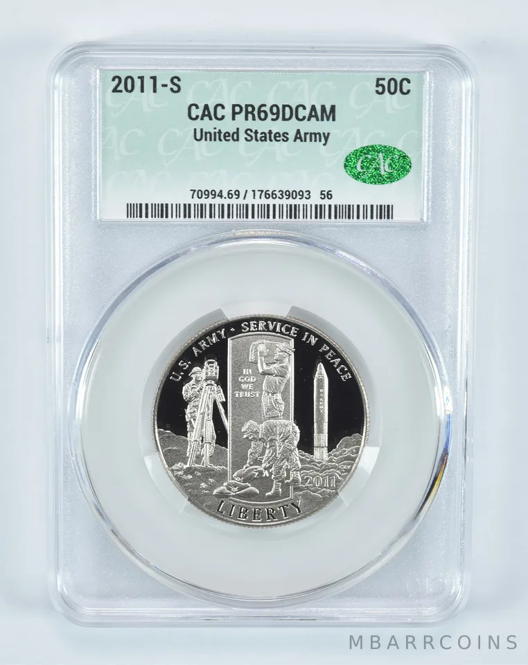 2011-S US Army Commemorative Half Dollar PR69 DCAM CAC CACg
