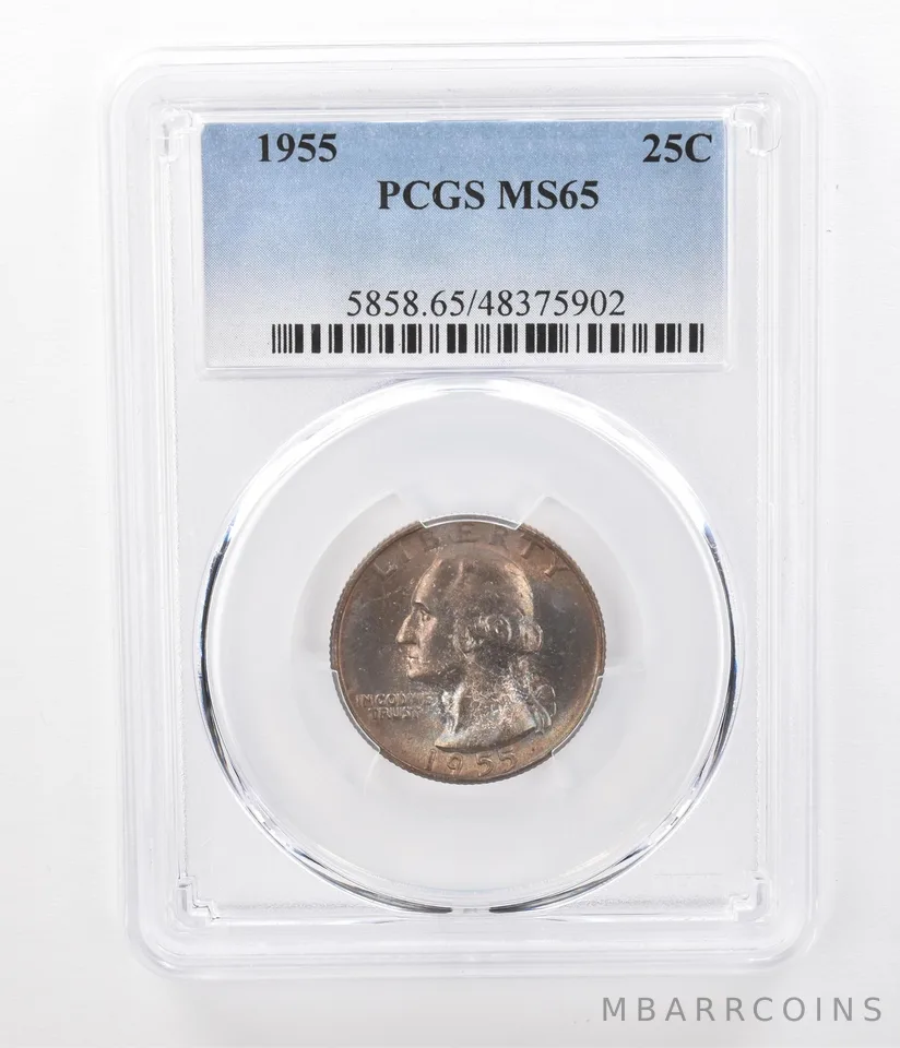 1955 Washington Quarter MS65 PCGS Beautifully Toned *7290