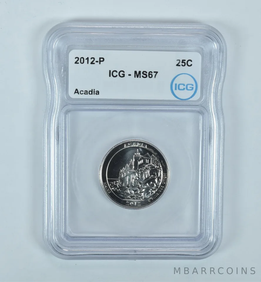 2012-P Washington Quarter ATB Acadia MS67 ICG