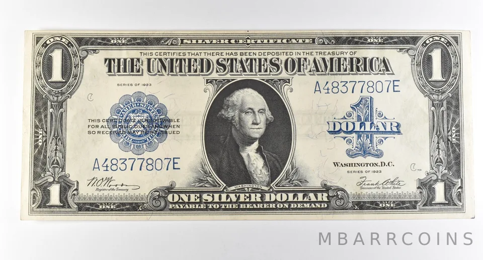 1923 $1 Silver Certificate Large Note Blue Seal *2933