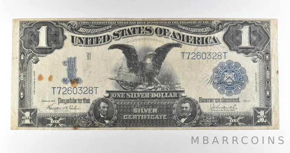 1899 $1 Silver Certificate Black Eagle Blue Seal Large Note Fr#233 *4613