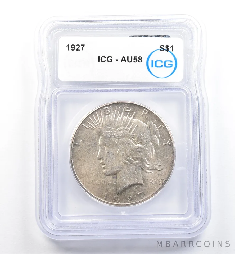 1927 Peace Silver Dollar AU58 ICG *9876