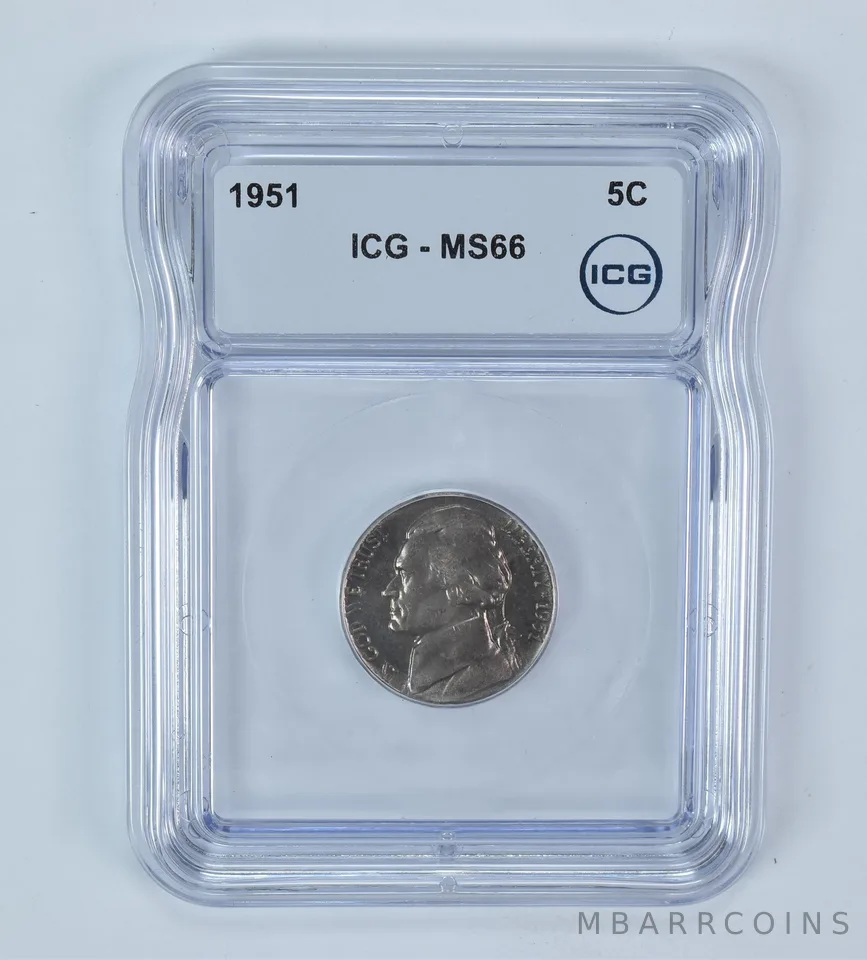 1951 Jefferson Nickel MS66 ICG