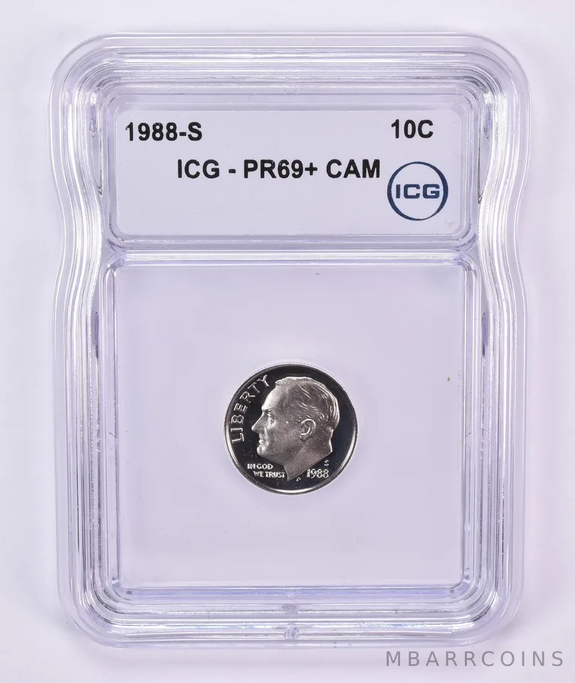 1988-S Roosevelt Dime PR69+ CAM ICG