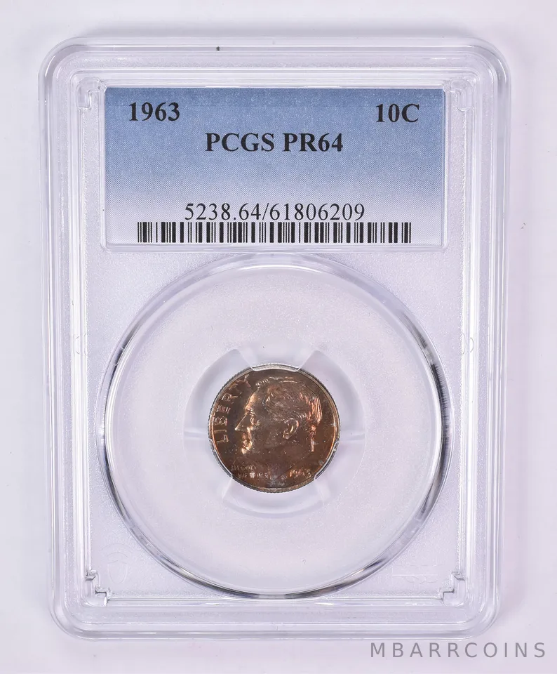 1963 Roosevelt Dime PR64 PCGS Beautiful Tone *1109