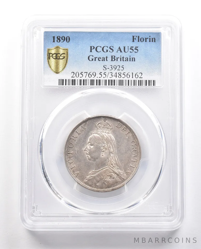 1890 Great Britain Florin S-3925 AU55 PCGS *5962