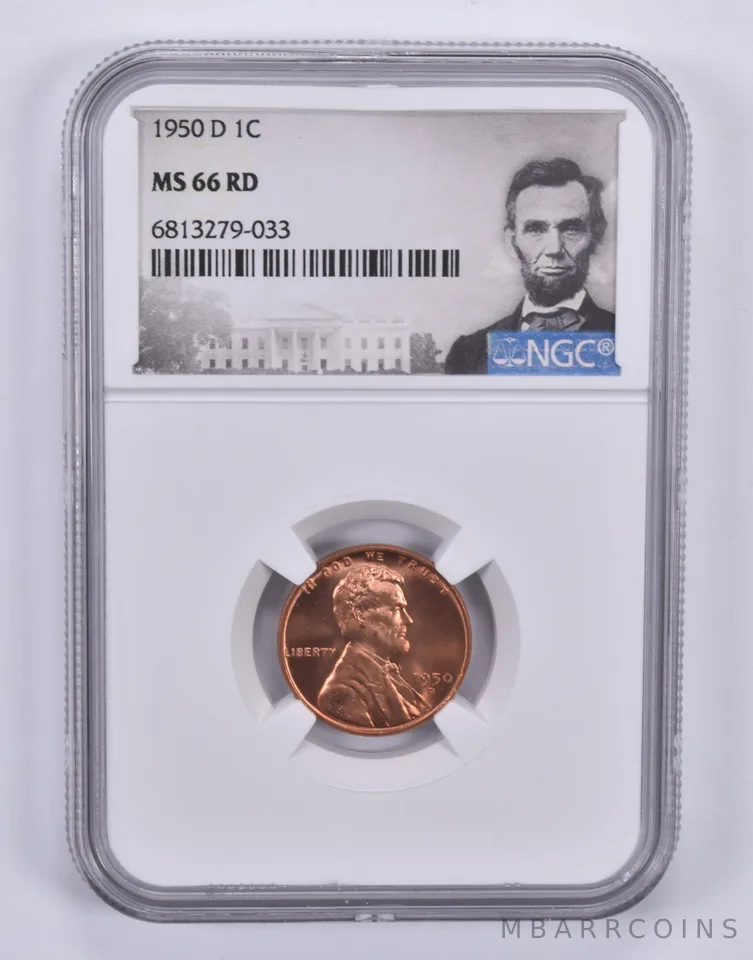 1950-D Lincoln Wheat Cent 1c MS66 RD NGC Special Label