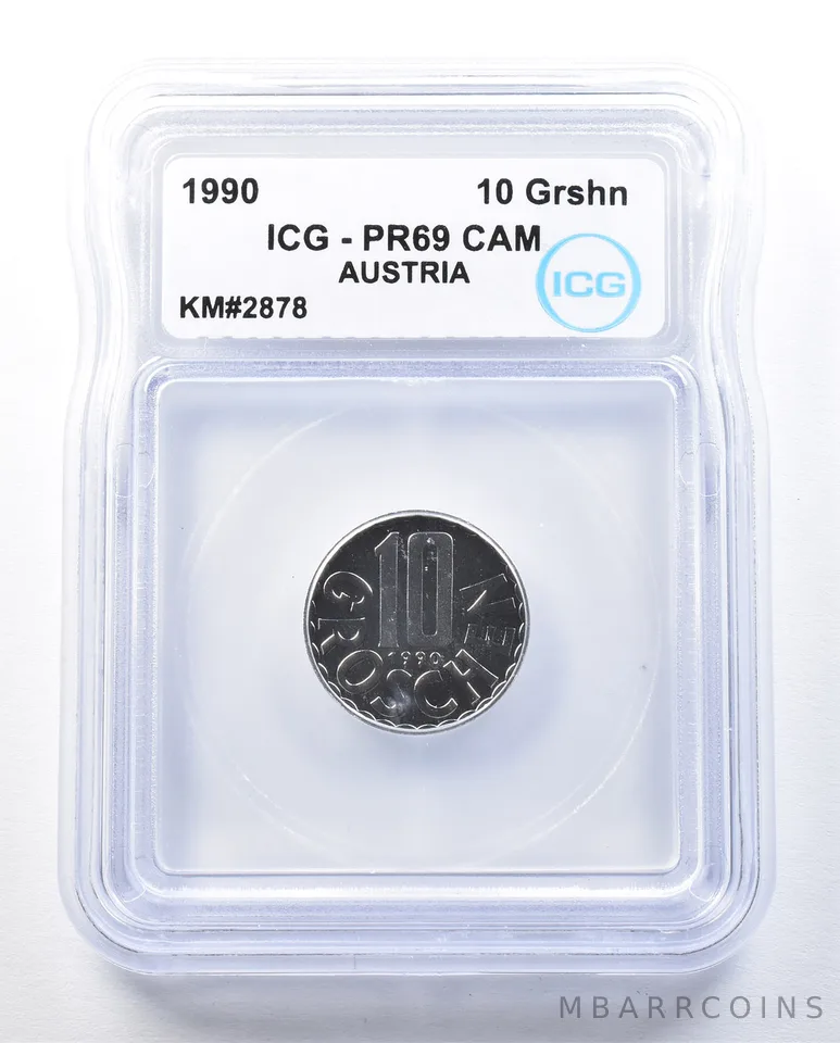 1990 Austria 10 Groschen KM#2878 PR69 CAM ICG *8990