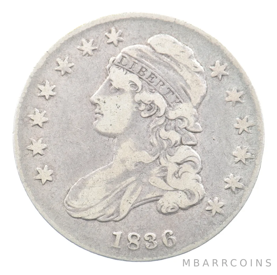 1836 Capped Bust Half Dollar O-106B R4 *5043