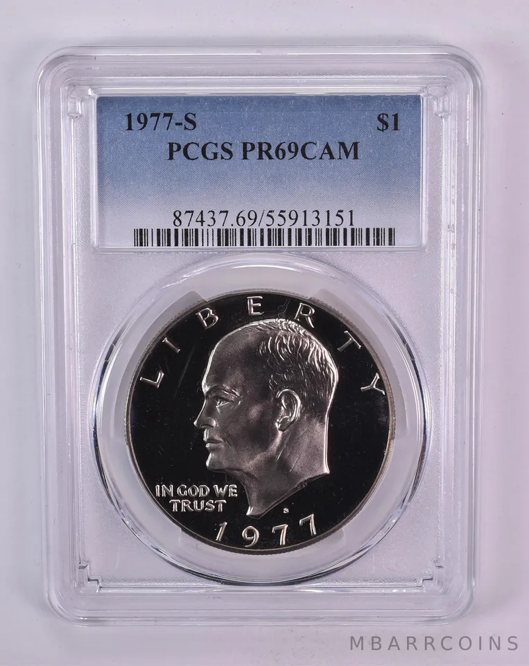 1977-S Eisenhower $1 PR69 CAM PCGS Blue Label