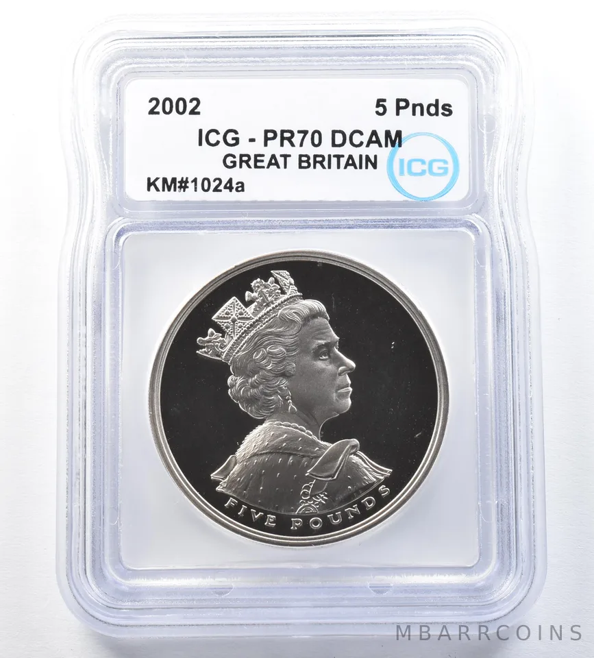 2002 Great Britain 5 Pounds KM#1024a PR70 DCAM ICG *8922