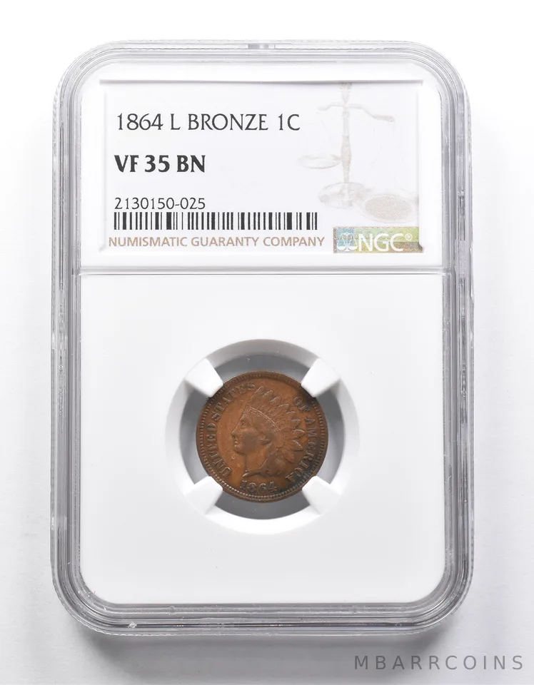 VF35 BN 1864-L Indian Head Cent Bronze NGC *9927