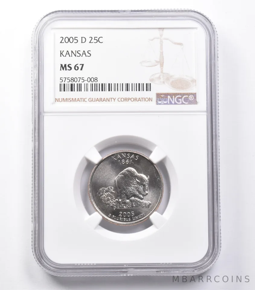 MS67 2005-D Washington State Quarter Kansas NGC *5388