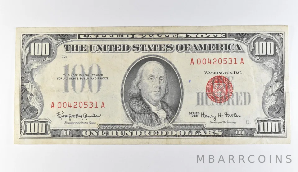1966 $100 Legal Tender Red Seal *9684