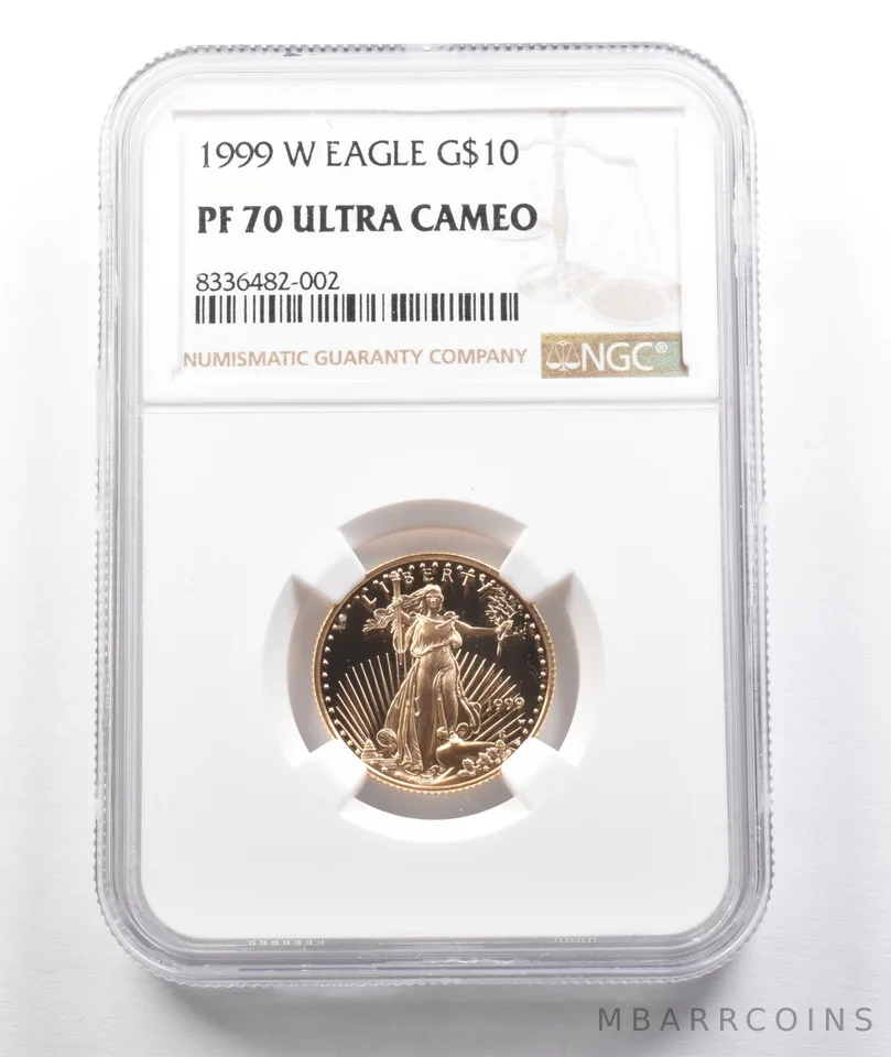 1999-W $10 American Gold Eagle 1/4 Oz Gold PF70 UCAM NGC