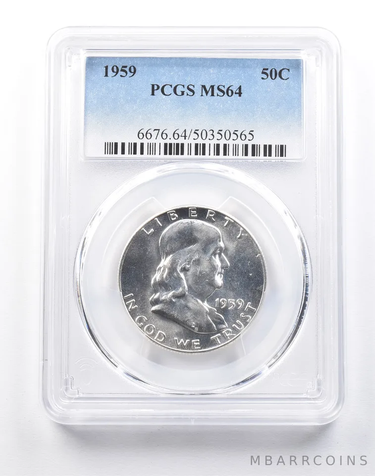 1959 Franklin Half Dollar Type 2 Reverse MS64 PCGS *4099