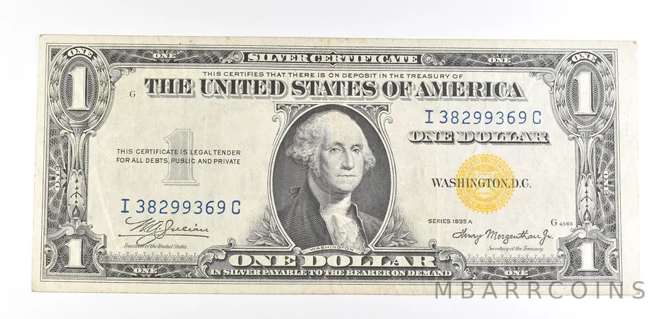 1935 A $1 Silver Certificate North Africa Yellow Seal Fr#2309 WWII *9382
