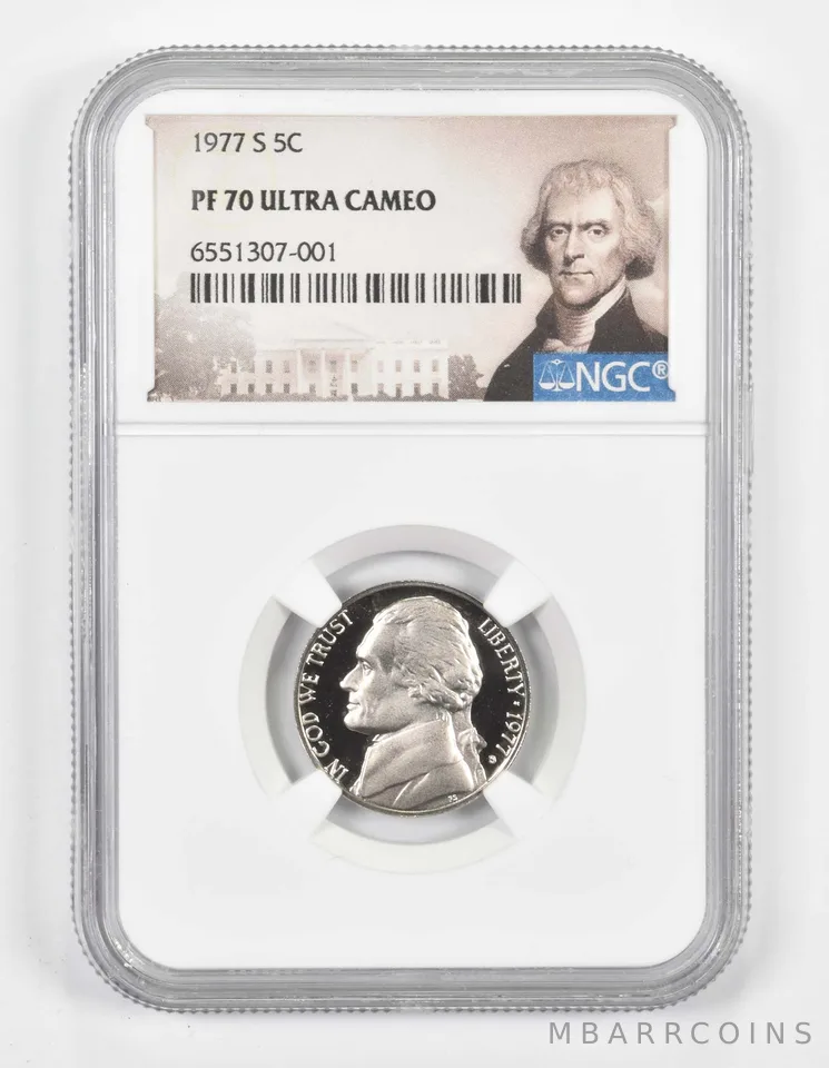 1977-S PF70 Jefferson Nickel NGC Special Lbl