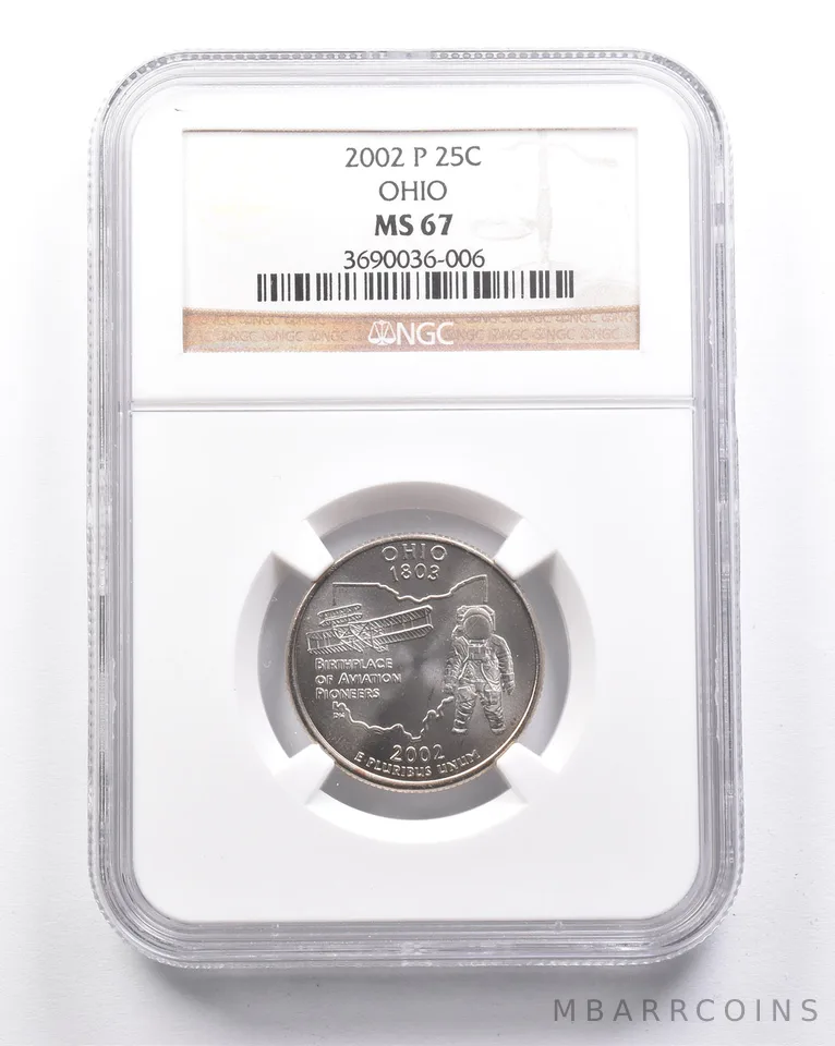 MS67 2002-P Washington State Quarter Ohio NGC a6312