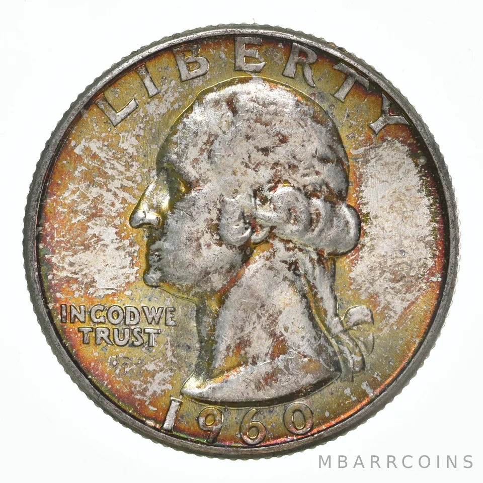 1960 Washington Quarter Insane TONE - Great Colors a5313
