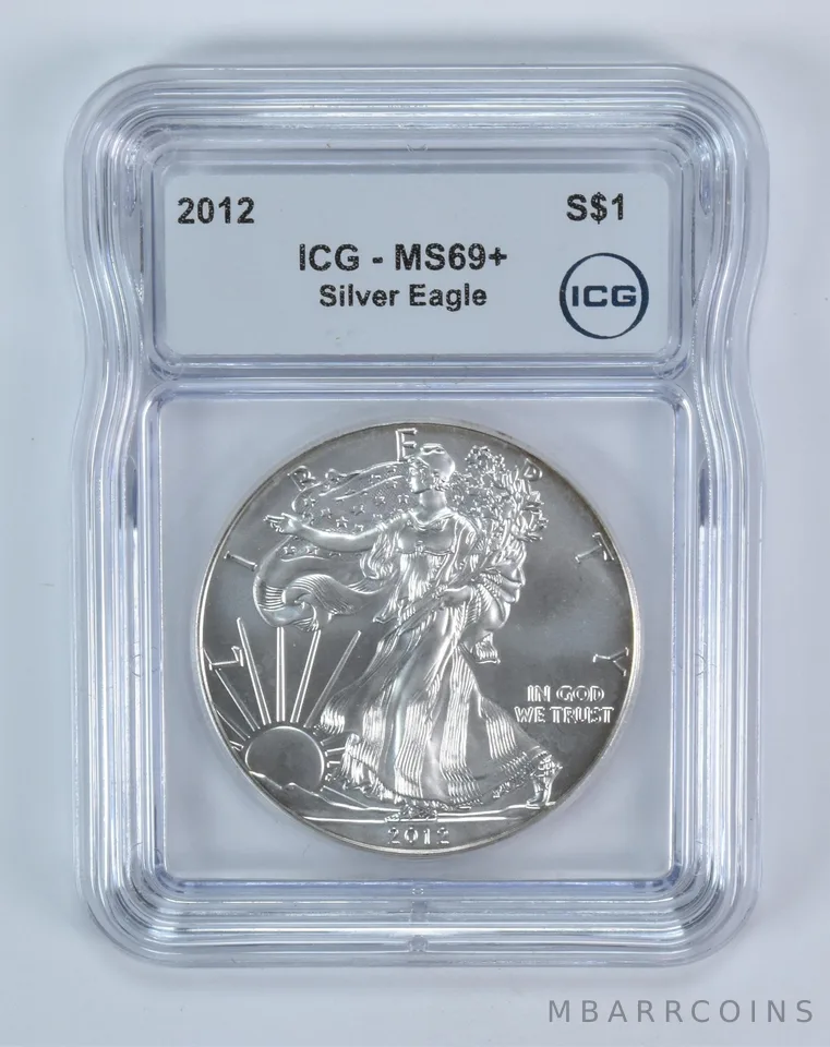 2012 American Silver Eagle MS69+ ICG
