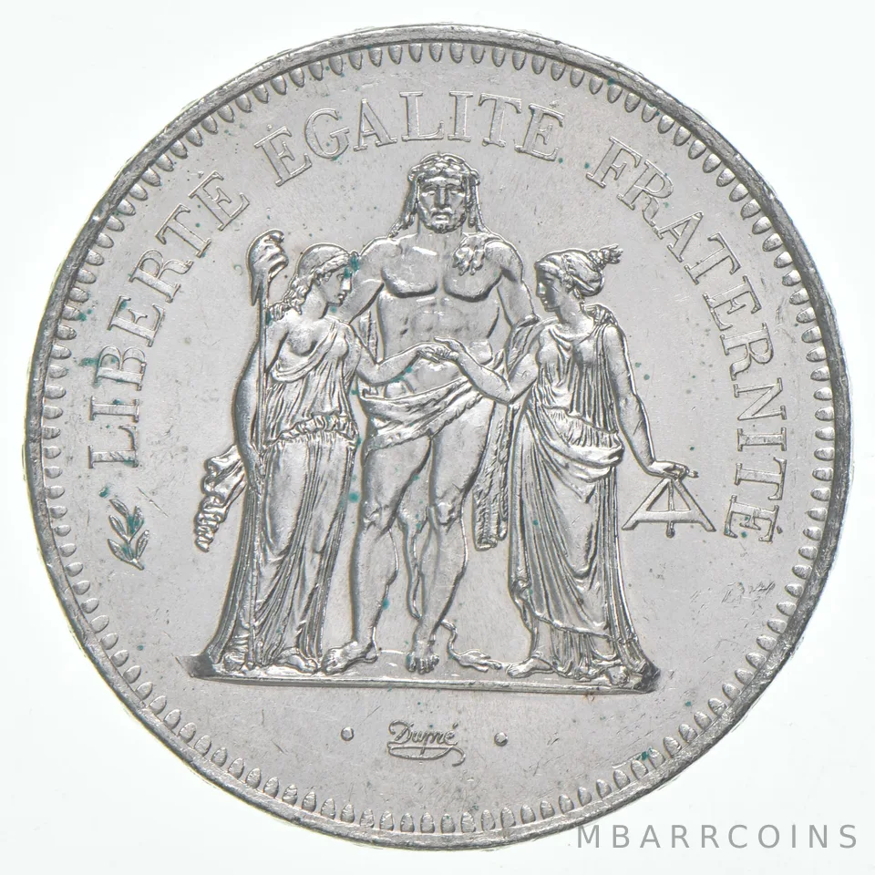 1978 France 50 Francs Hercules 90% Silver BU