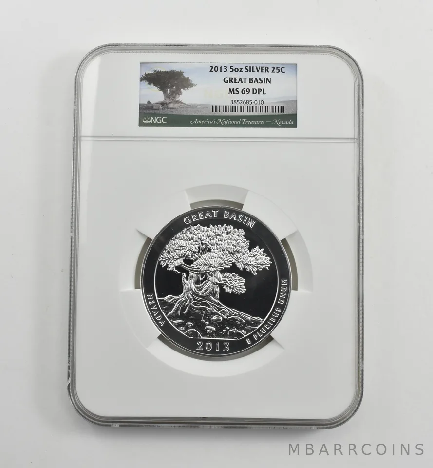 2013 5 Oz Silver Quarter America The Beautiful Great Basin MS69 DPL NGC *1566